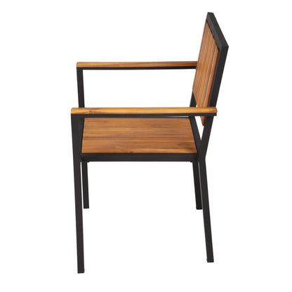 DS151 Bolero stalen en acaciahouten stoelen met armleuningen (4 stuks)