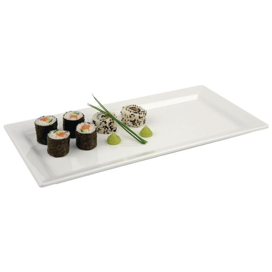 GF158 APS Pure rechthoekige melamine schaal wit 35,5x18cm