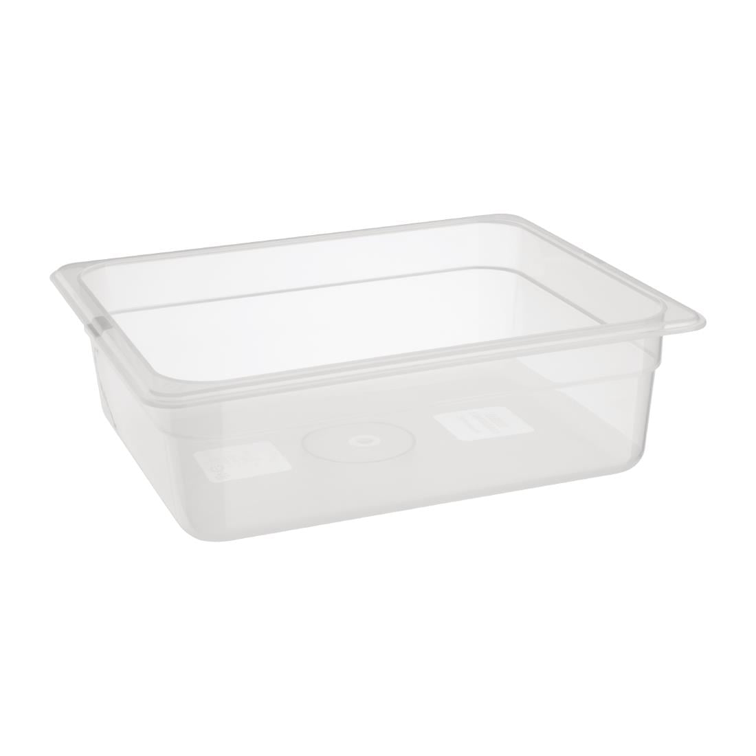 FA823 Nisbets Essentials polypropyleen 1/2 gastronorm bak zonder deksel 10cm