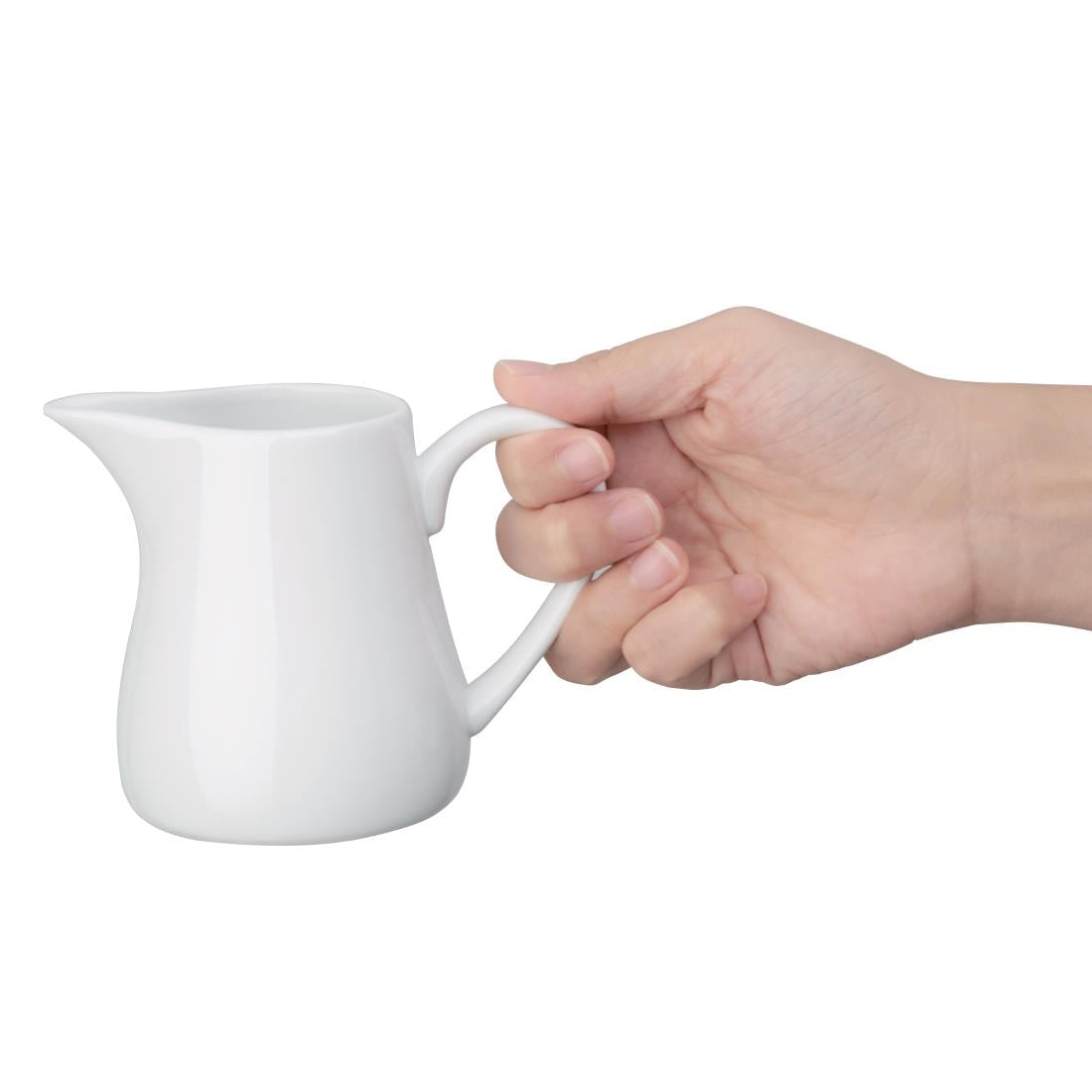 U820 Olympia Whiteware melkkannetjes met handvat 21,2cl (6 stuks)