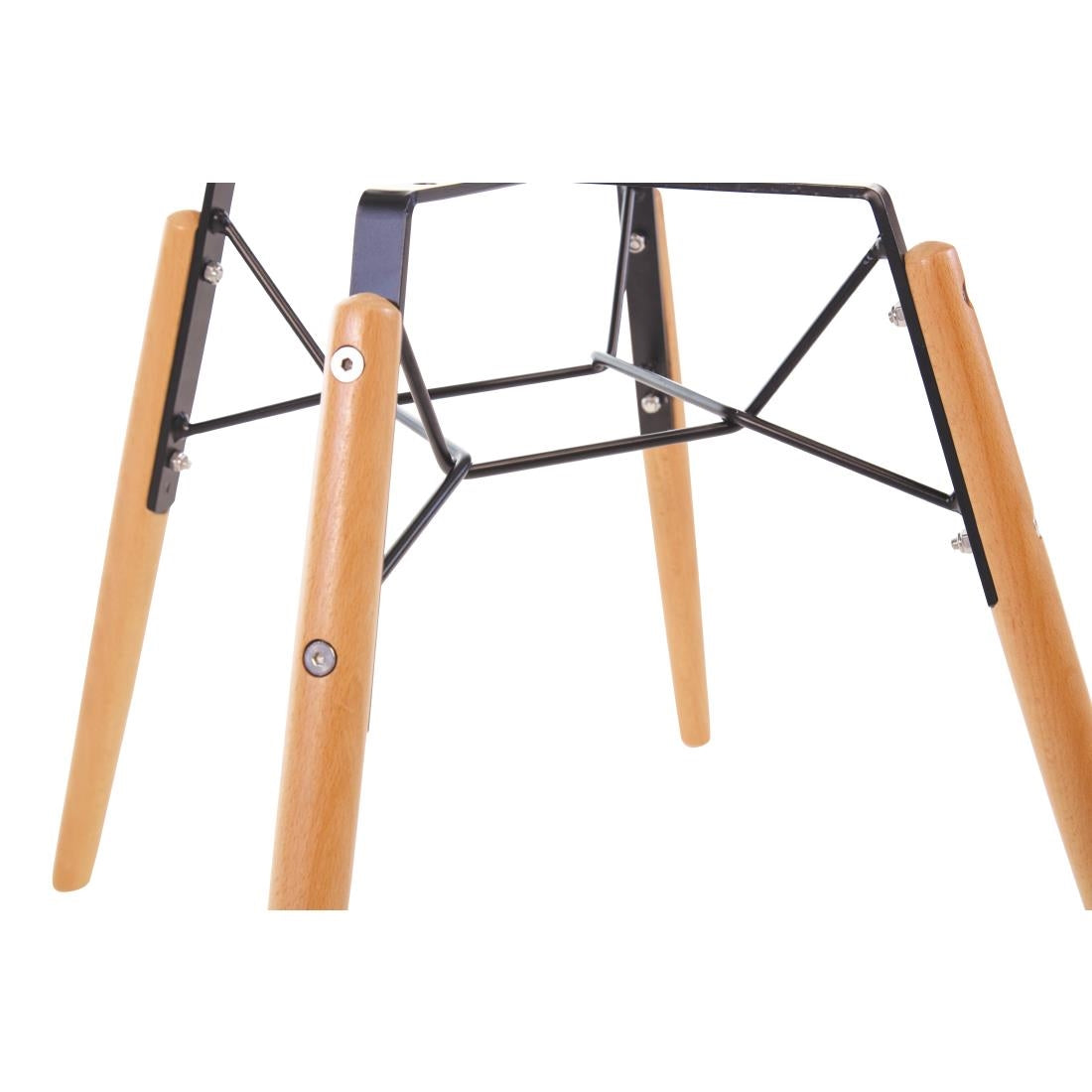 DM841 Bolero Arlo polypropyleen stoelen met houten poten grijs (2 stuks)