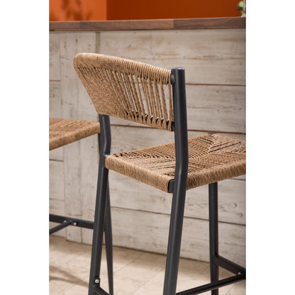 HZ594 Bolero Eden PE gevlochten rattan outdoor barkrukken naturel (2stuks)