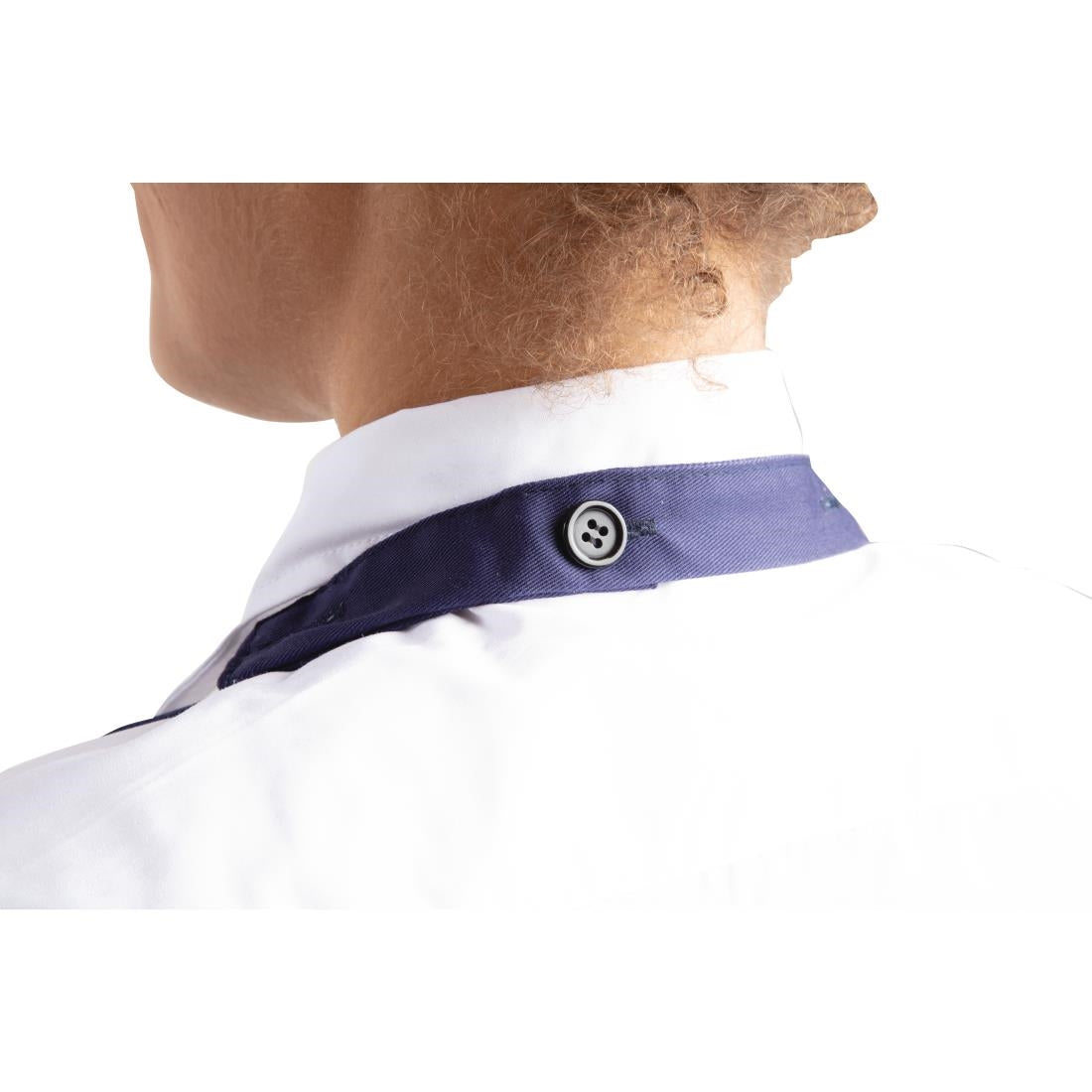 BB137 Whites halterschort met V-hals donkerblauw