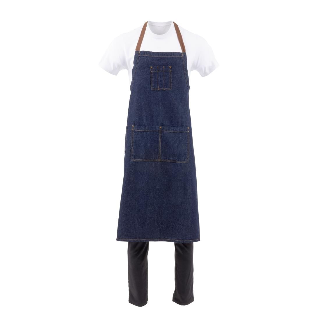 B341 Chef Works Memphis lang schort indigo