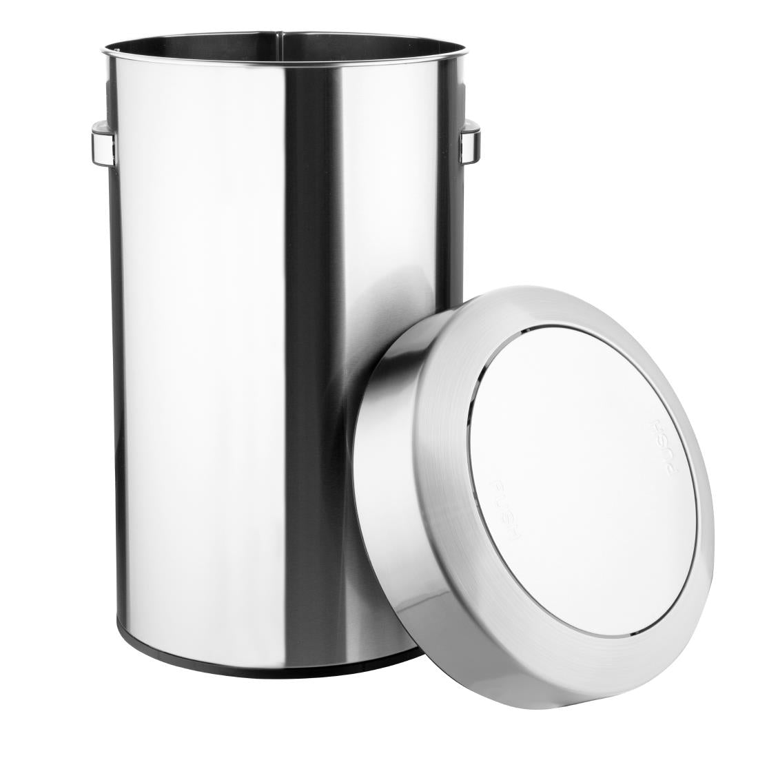 HT461 Bolero Geborsteld Stalen Prullenbak Met Swingdeksel 70Ltr