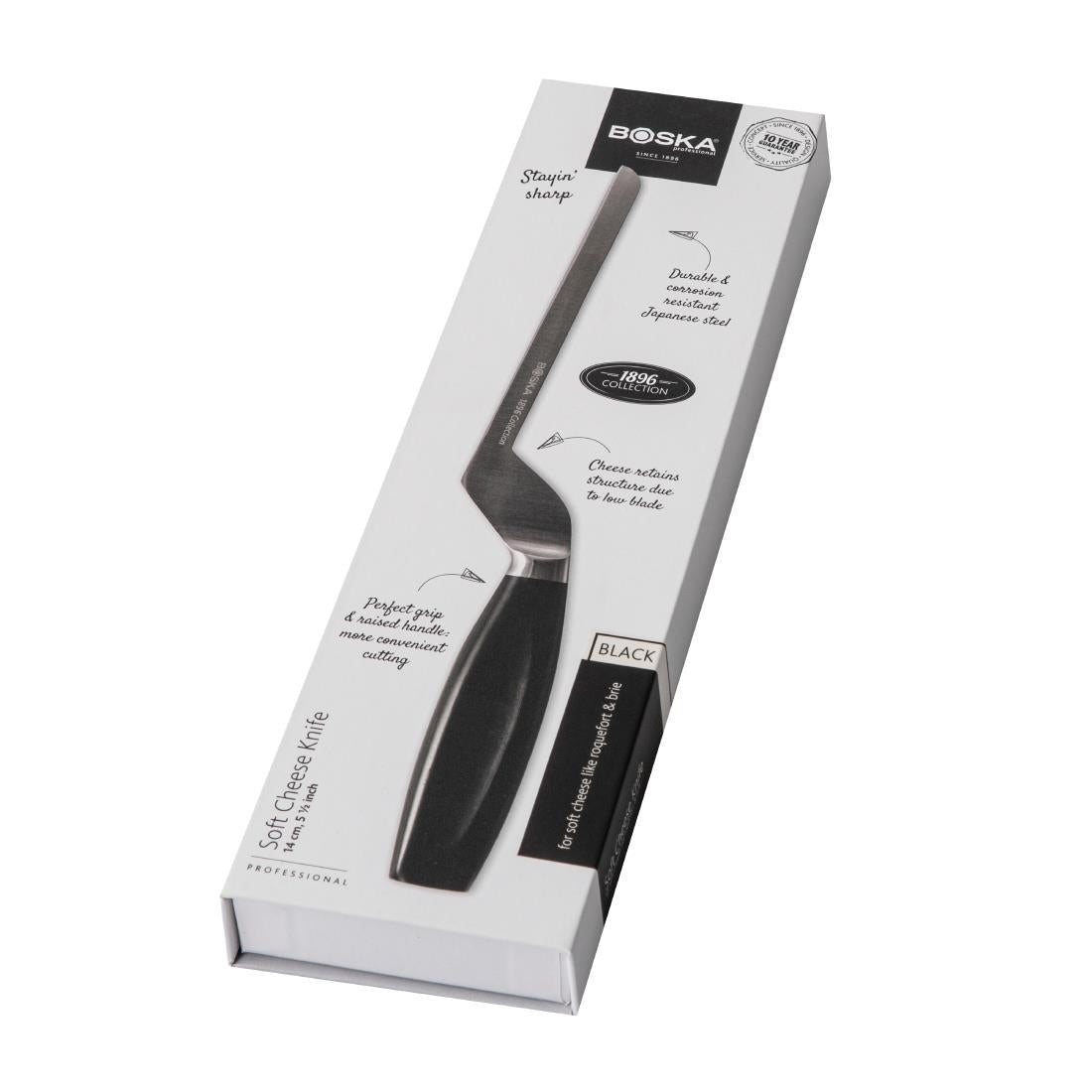 CU107 Boska kaasmes voor zachte kazen zwart handvat 14cm