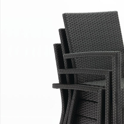 DL477 Bolero polyrotan stoelen met armleuning antraciet (4 stuks)