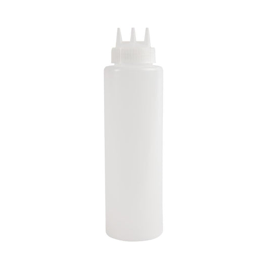 CW726 Vogue knijpfles met 3 spuitmonden transparant 1Ltr