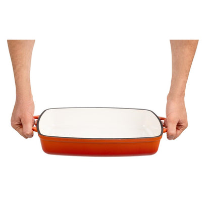 GH322 Vogue rechthoekige gietijzeren ovenschaal oranje 2,8Ltr