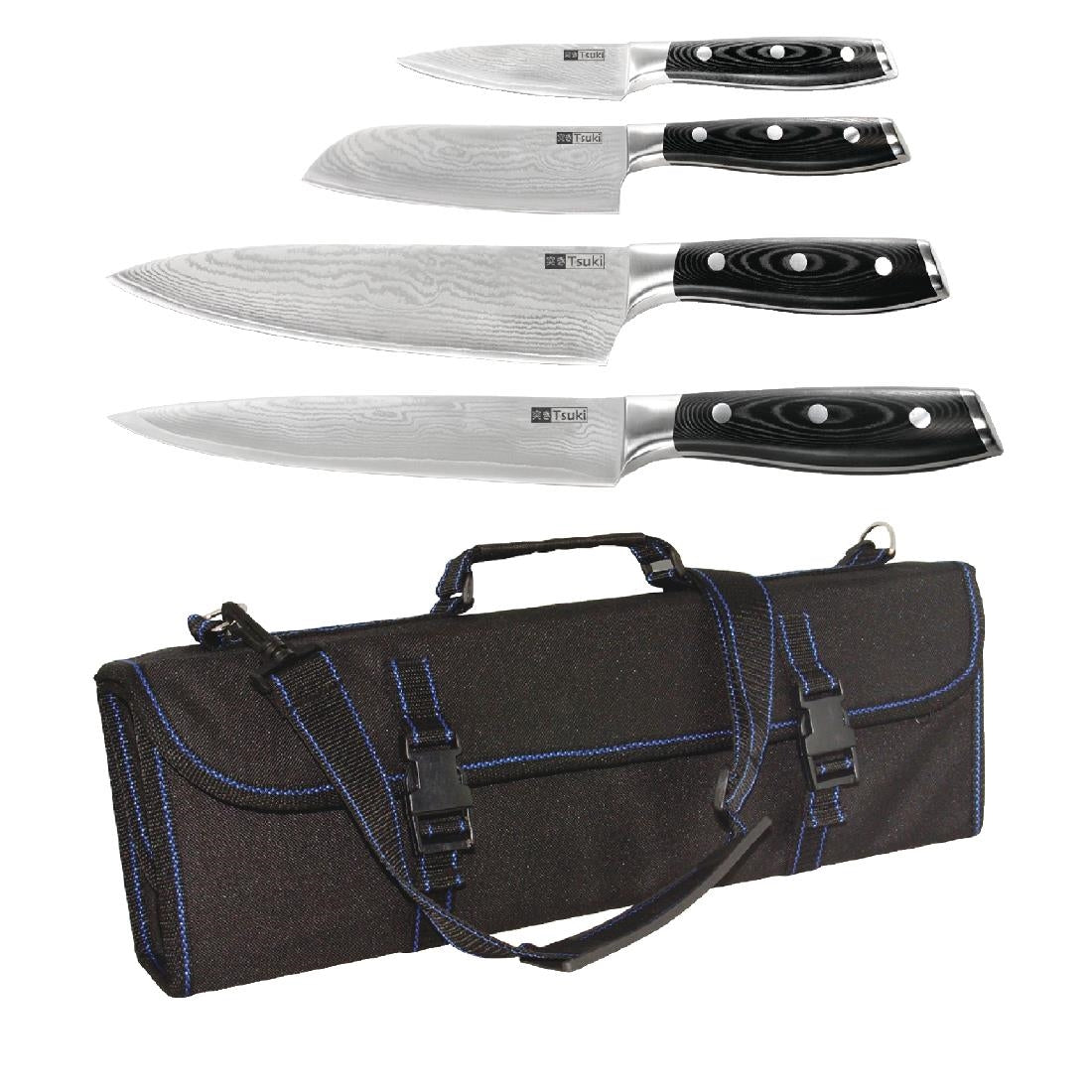 S704 Vogue tsuki 4-delige serie 7 messenset en koffer speciale aanbieding