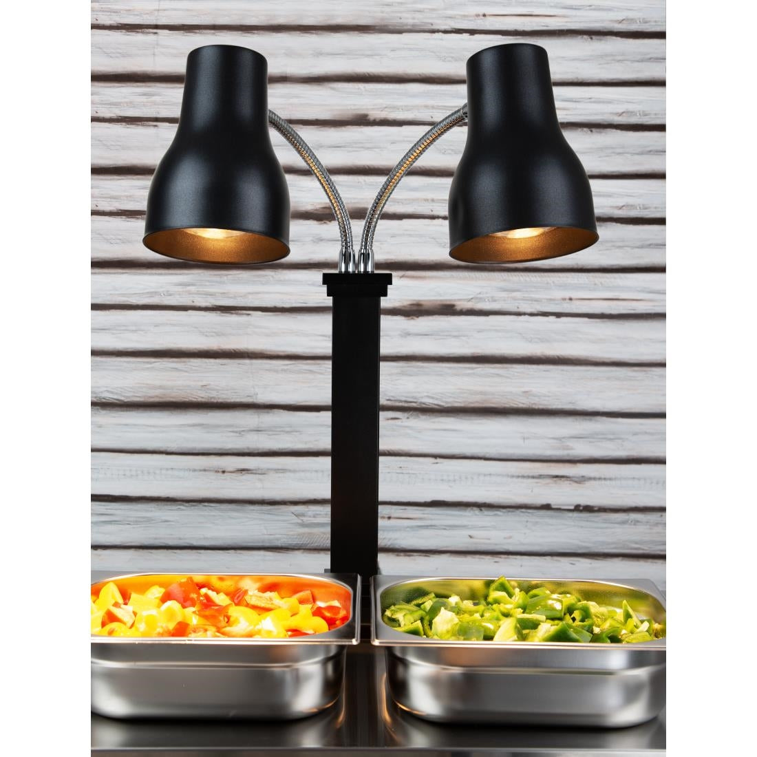 JA868 Buffalo Dubbele Warmtelamp Snijstation Mat Zwart 2x250W