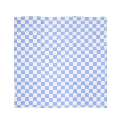 E578 Vogue theedoek blauw geblokt 66cm