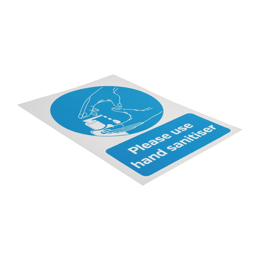 FN842 Vinylsticker A5 'Handreiniger gebruiken AUB'