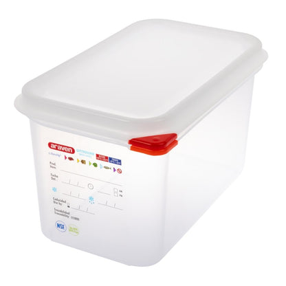 T985 Araven GN 1/4 voedselbak met deksel 4,3Ltr (4 stuks)