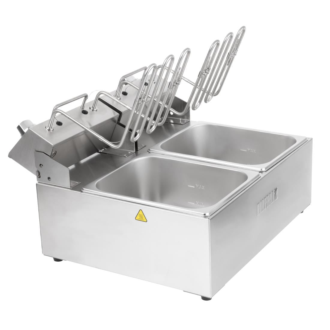 CU624 Buffalo Dubbele Elektrische Friteuse met Timer 2x5Ltr