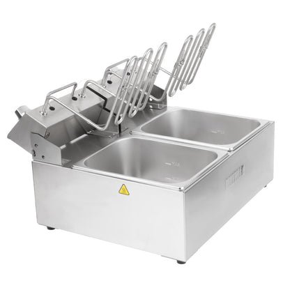 CU624 Buffalo Dubbele Elektrische Friteuse met Timer 2x5Ltr