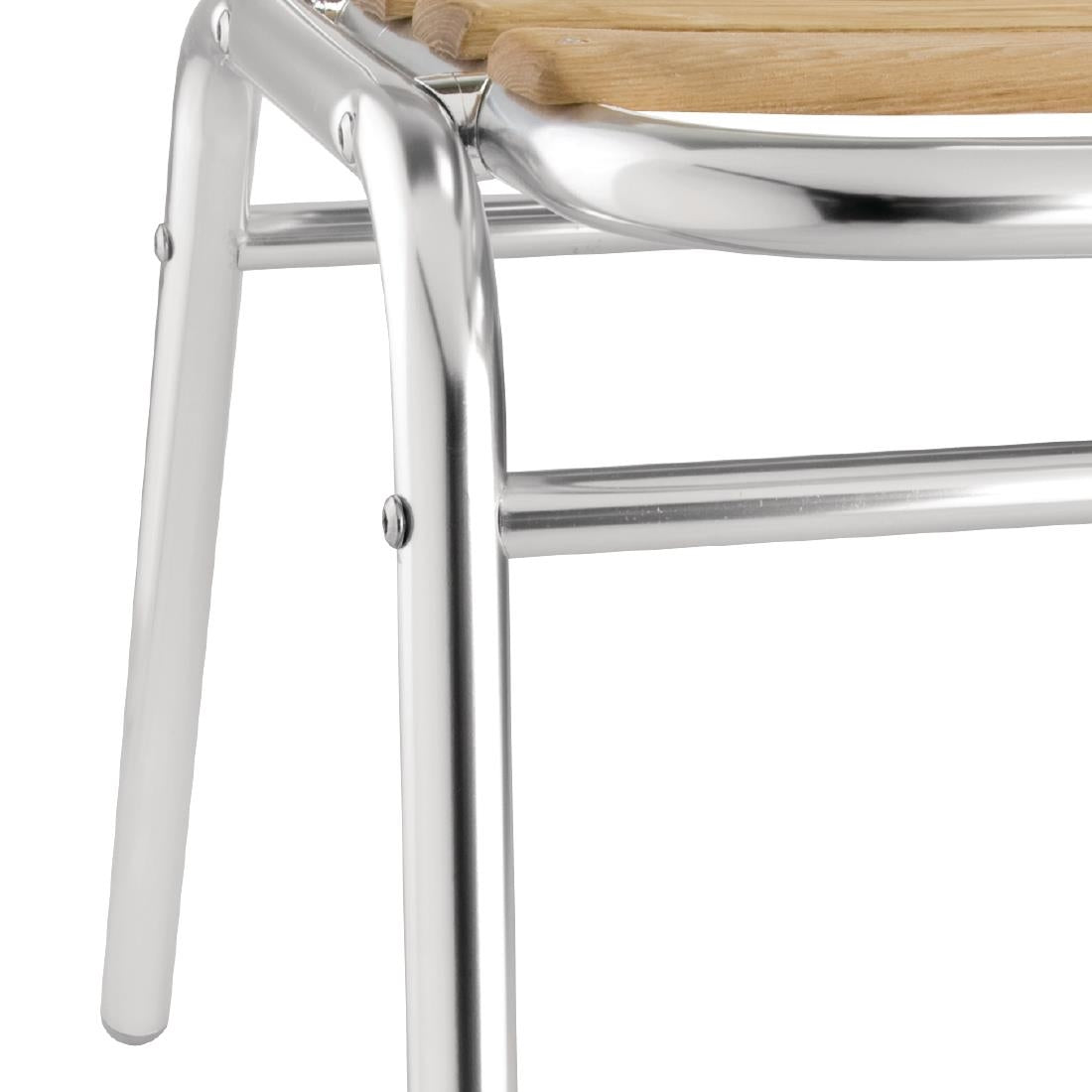 GK997 Bolero aluminium en essenhouten stoelen (4 stuks)