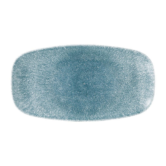 DE881 Churchill Raku Topaz Blue Chefs Ovaal Bord 29.8 x 15.2cm (12 stuks)