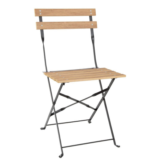 FU539 Bolero Perth Pavement Style Klapstoelen Met Houteffect (2 stuks)