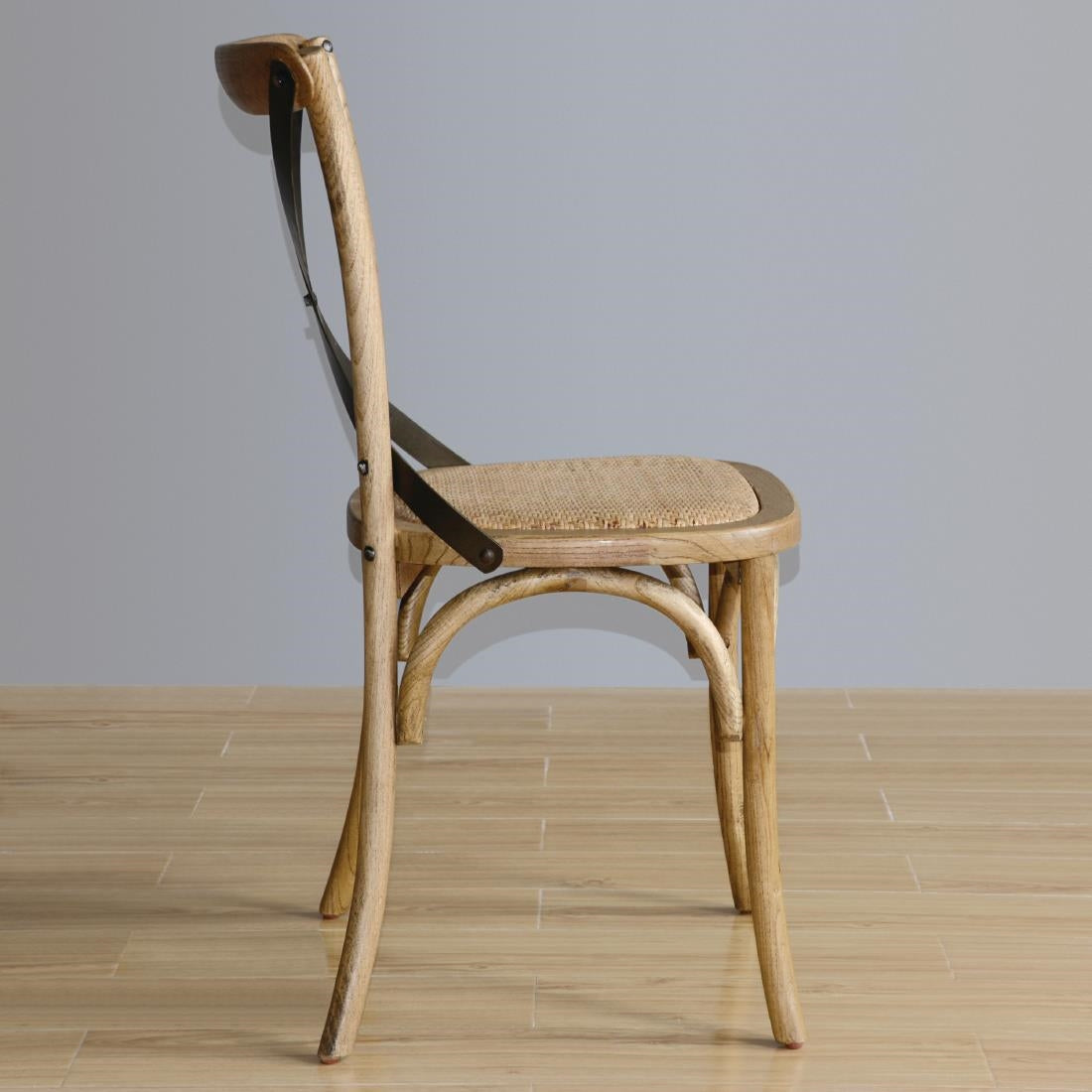 GG656 Bolero houten stoel met gekruiste rugleuning naturel (2 stuks)