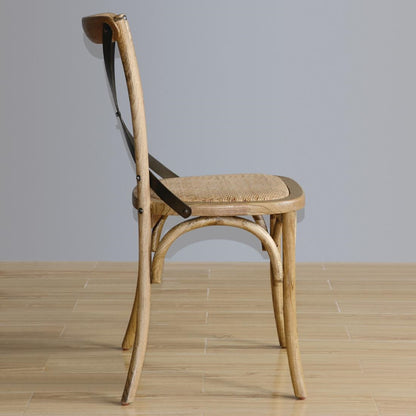 GG656 Bolero houten stoel met gekruiste rugleuning naturel (2 stuks)