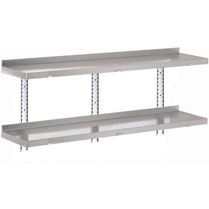GN187 Gastro M RVS wandplank zonder steunen 160x40cm