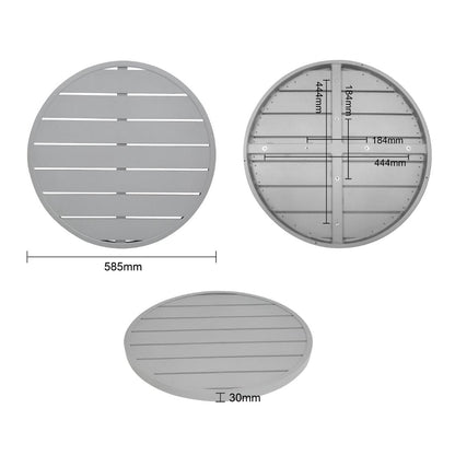 FX038 Bolero aluminium tafelblad rond lichtgrijs 580mm