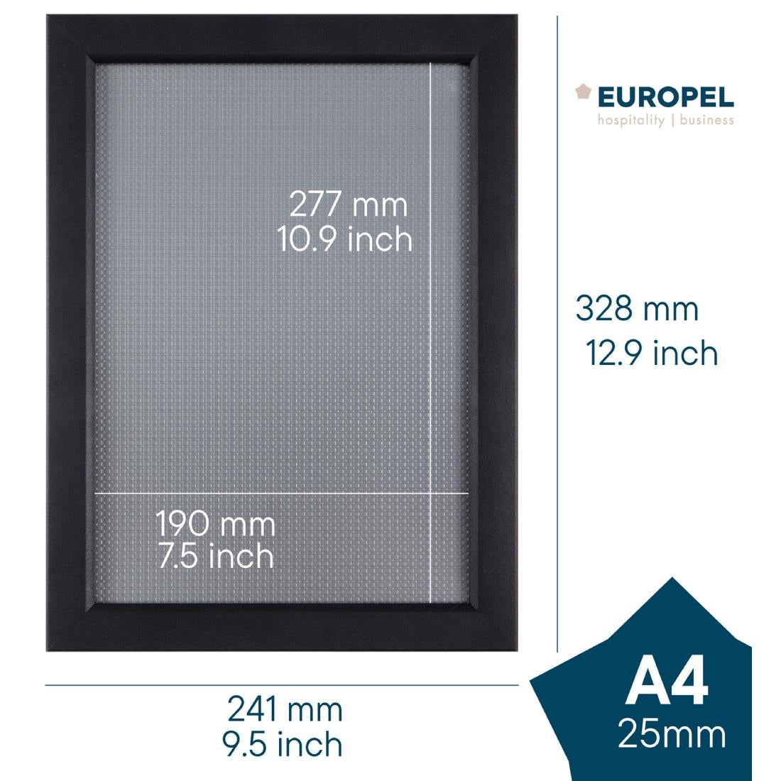 HU444 Europel Klapframe A4 25mm Mat Zwart