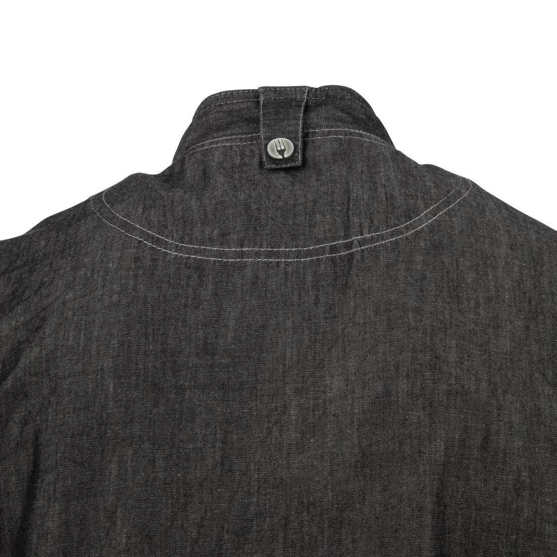 BB270-S Chef Works Urban Delancey denim koksbuis korte mouw grijs S