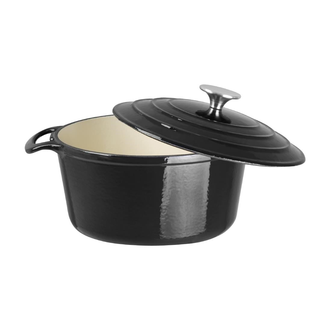 GH301 Vogue ronde inductie braadpan zwart 4Ltr