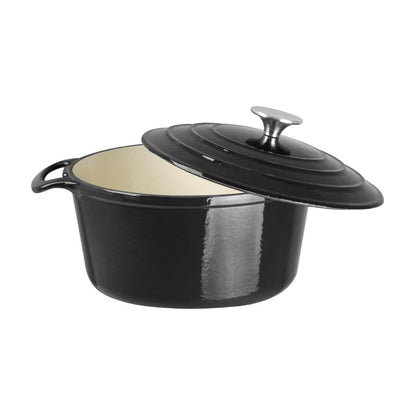 GH301 Vogue ronde inductie braadpan zwart 4Ltr