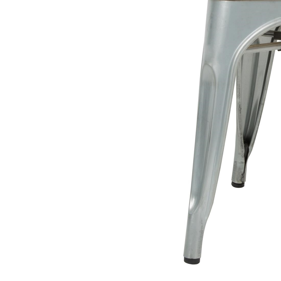 GM642 Bolero Bistro gegalvaniseerd stalen stoelen met houten zitting (4 stuks)
