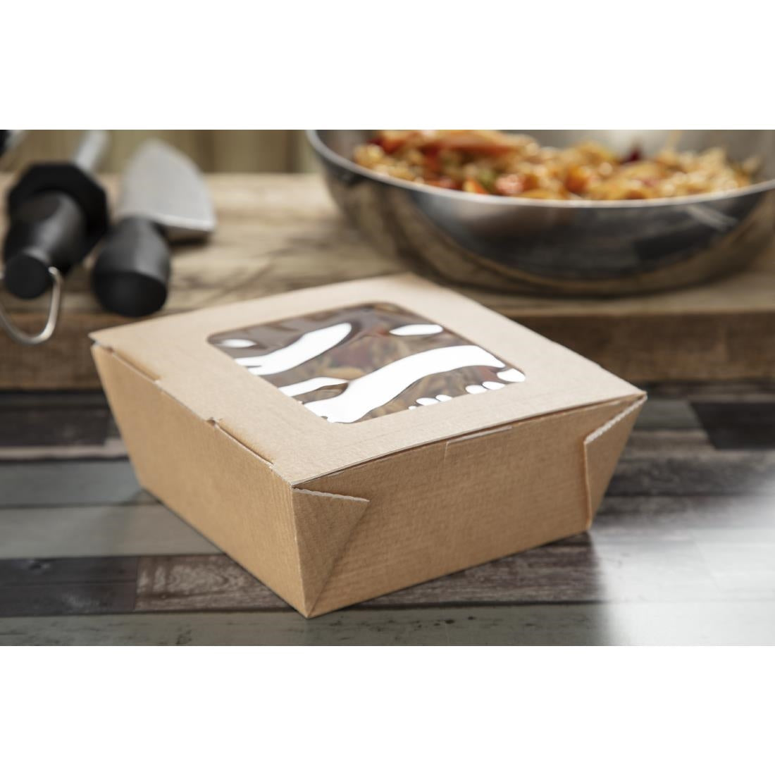 CL316 Huhtamaki recyclebare kartonnen bakken met venster medium 1070ml (270 stuks)