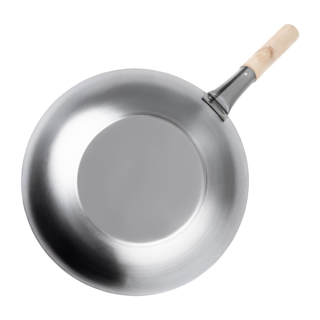 K297 Vogue zacht stalen wok met platte bodem 35,5cm