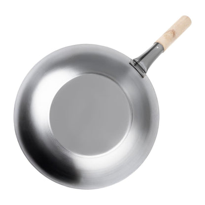 K297 Vogue zacht stalen wok met platte bodem 35,5cm