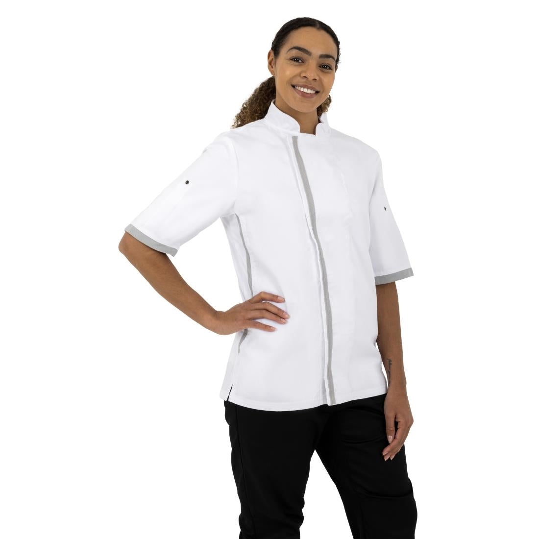 B998-XS Southside unisex koksbuis korte mouw wit XS