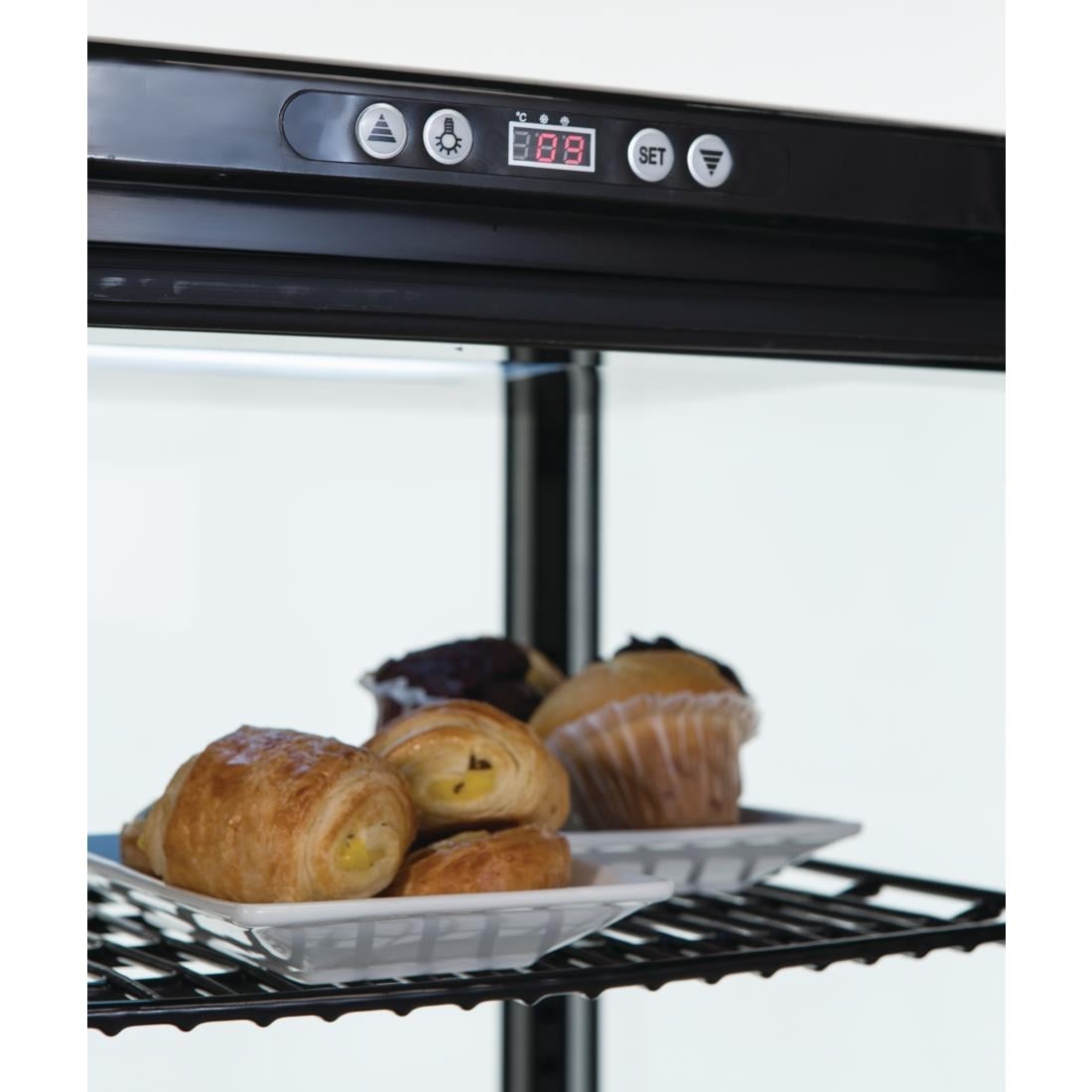 DP289 Polar C-serie koelvitrine met gebogen glasdeur 235L zwart