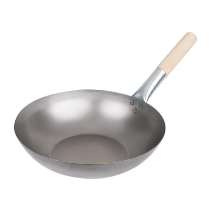 K296 Vogue lichtstalen wok met vlakke bodem 330 mm