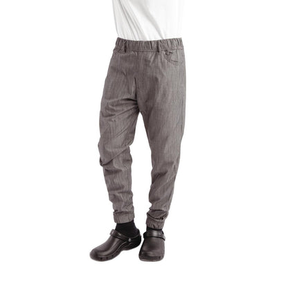 BB300-XL Chef Works Urban Jogger 257 koksbroek zwart-wit fijn gestreept XL