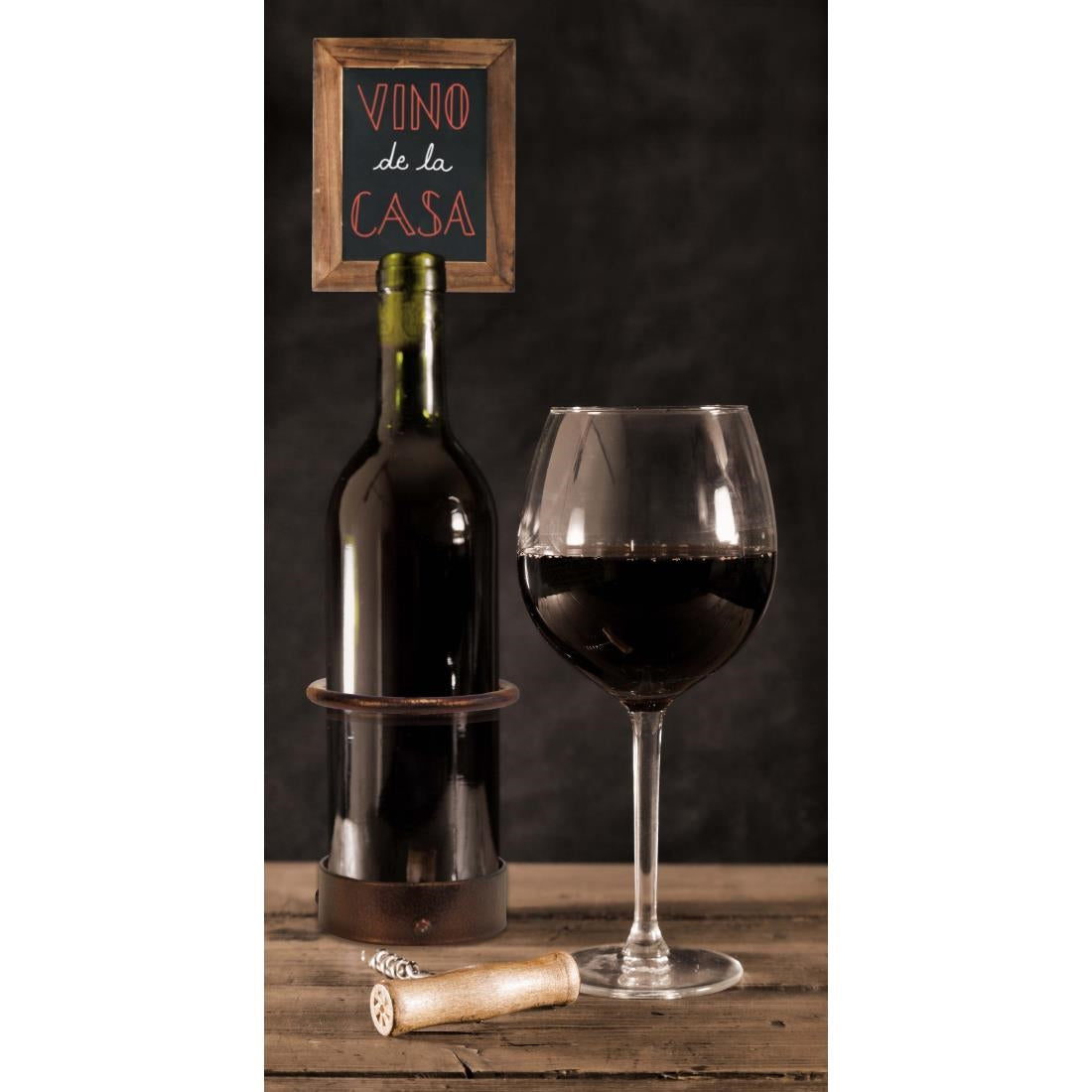 CU912 Securit Flessendisplay met krijtbordframes, biedt plaats aan één fles