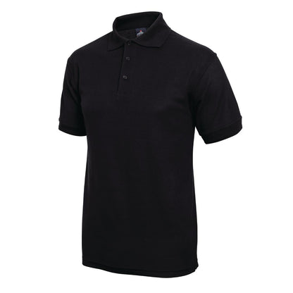 A735-M Unisex poloshirt zwart M