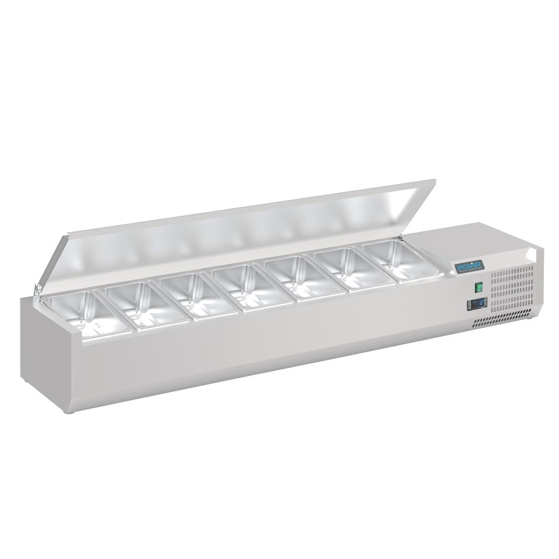 FA855 Polar G-serie opzetkoelvitrine met deksel 7x GN 1/4