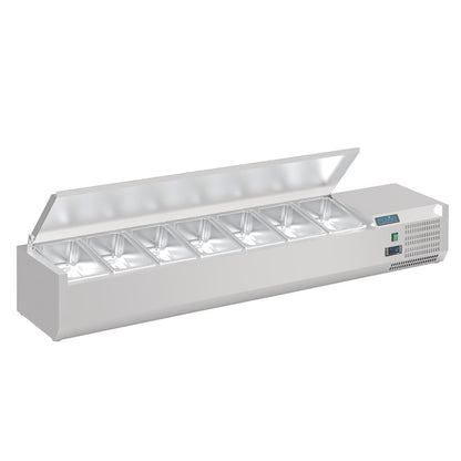 FA855 Polar G-serie opzetkoelvitrine met deksel 7x GN 1/4