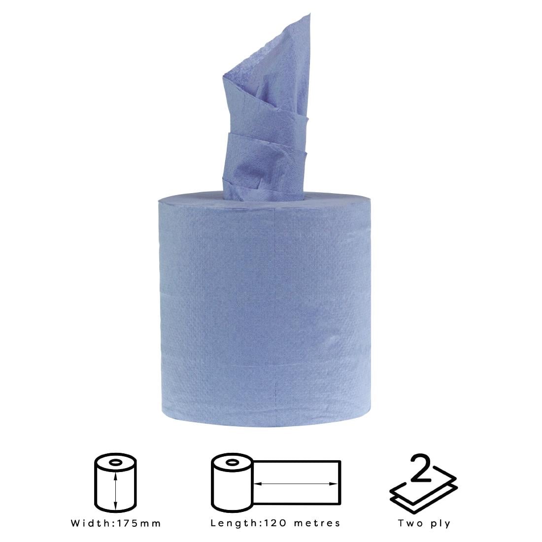DL921 Jantex centrefeed 2-laags handdoekrollen blauw 120m (6 stuks)
