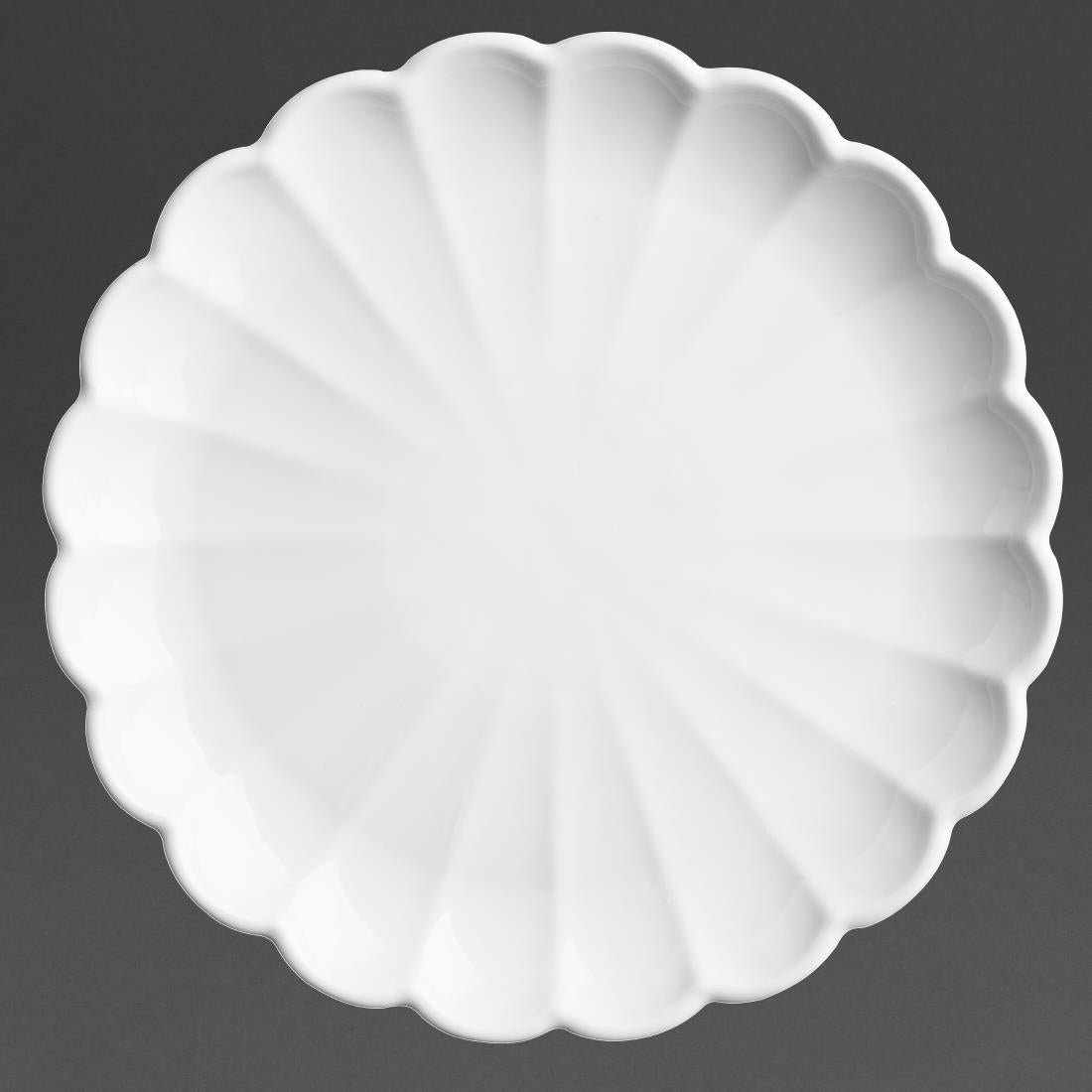JB394 Olympia Bloom Geschulpte Borden Wit 226mm (6 stuks)