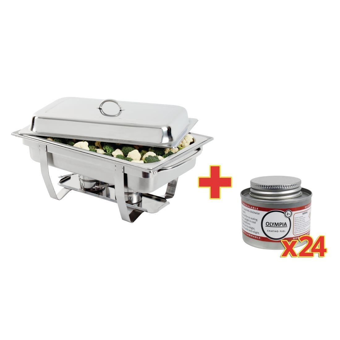 S517 SPECIALE AANBIEDING Olympia Milan Chafing Dish met Olympia vloeibare brandpasta x24