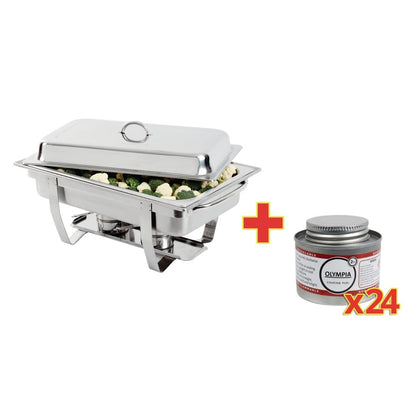 S517 SPECIALE AANBIEDING Olympia Milan Chafing Dish met Olympia vloeibare brandpasta x24