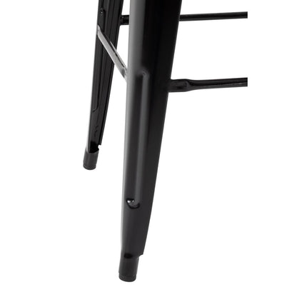 FB623 Bolero Bistro hoge barstoel met houten zitting zwart (4 stuks)