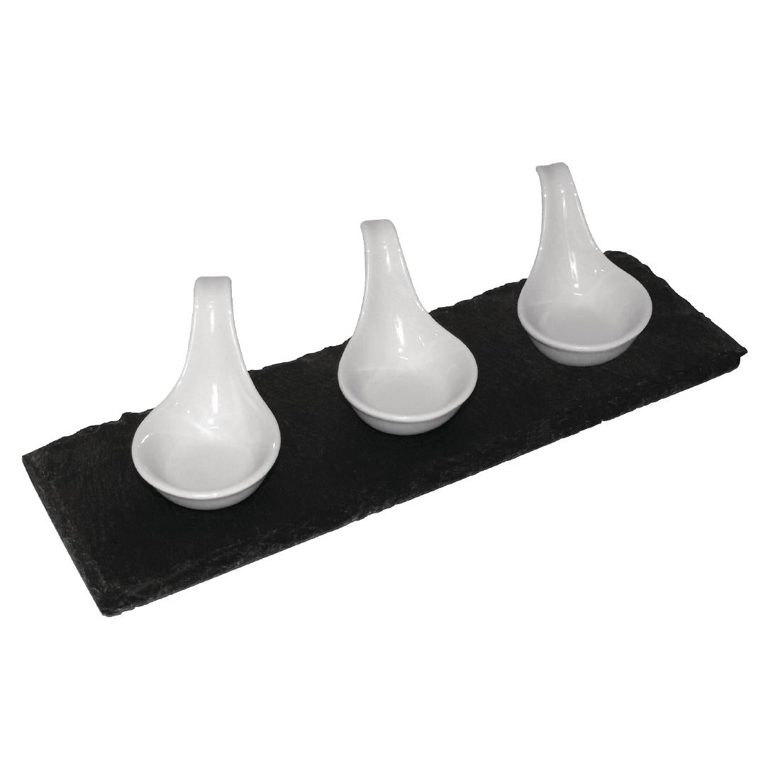 CK408 Olympia leistenen serveerplankjes 30x10cm (4 stuks)