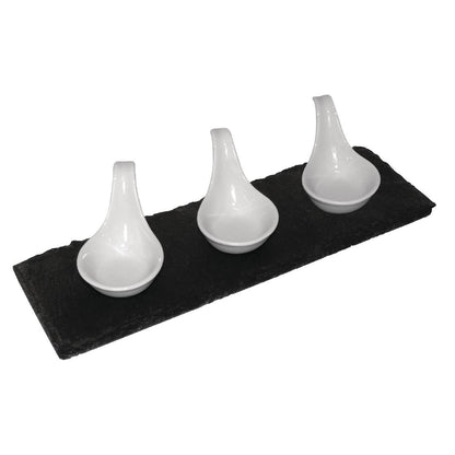 CK408 Olympia leistenen serveerplankjes 30x10cm (4 stuks)